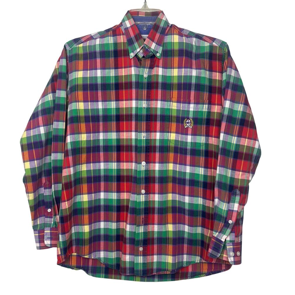 Cinch shirt mens Small long sleeve button down pink/purple/green Great condition